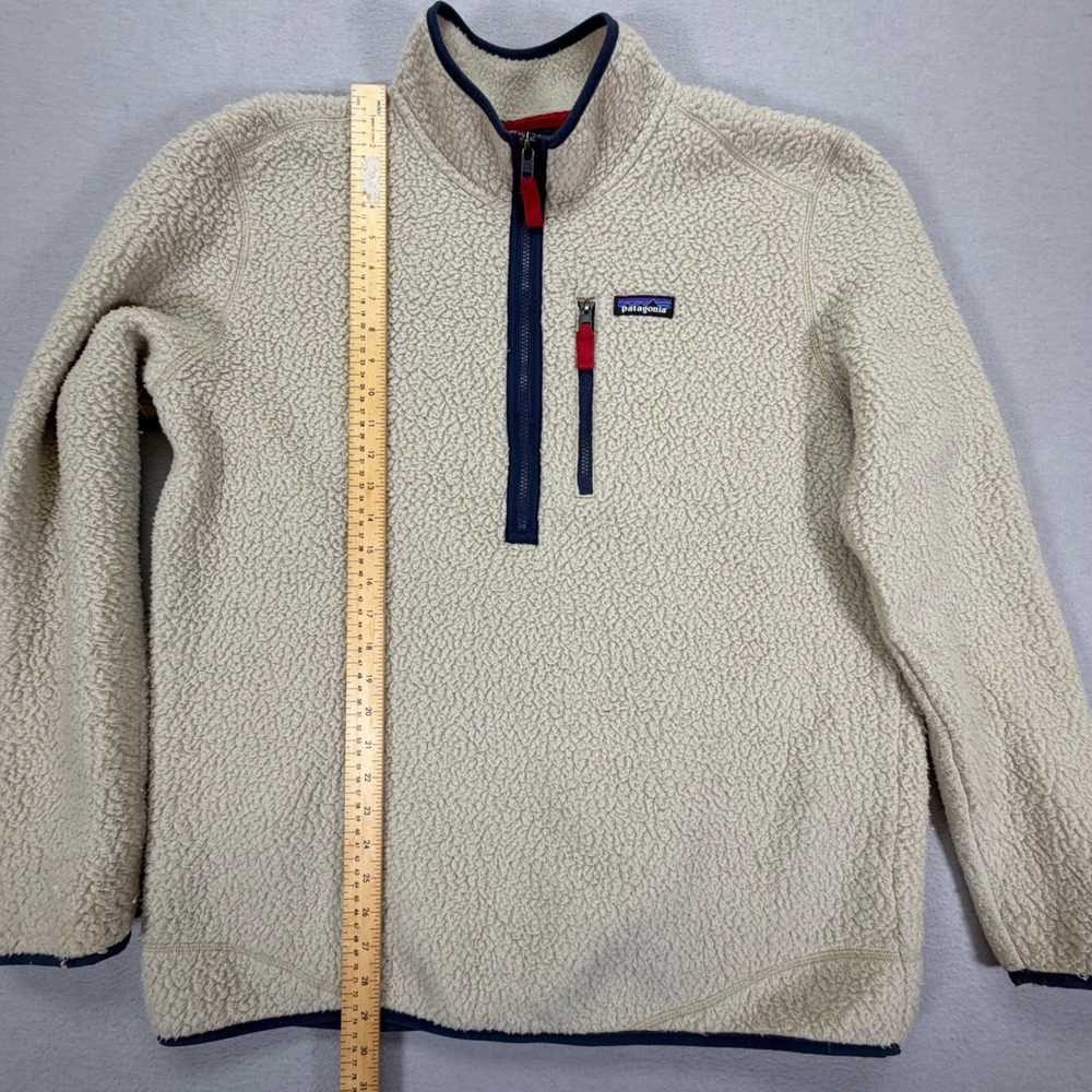 Patagonia Fleece Pullover Mens XL Cream Excellent Los Gatos Quarter Zip Sherpa - Picture 2 of 7